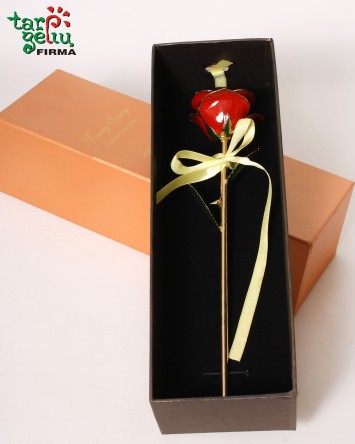 Auksu dengta raudona rožė