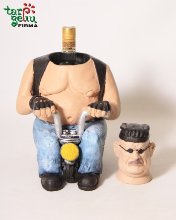 Butelio laikiklis "Baikeris ant motociklo "