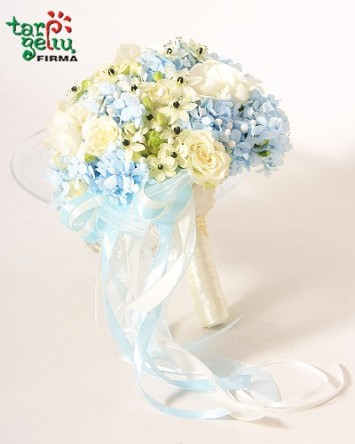 Nuotakos puokštė su hortenzijomis