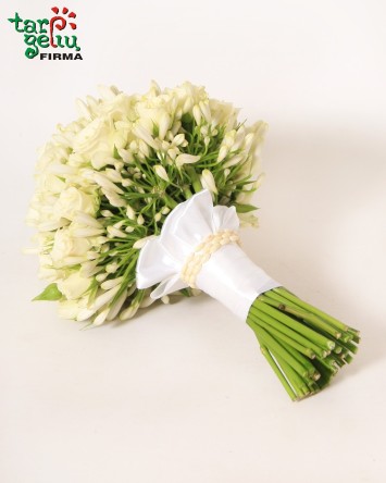 Vestuvinė puokštė iš rožyčių