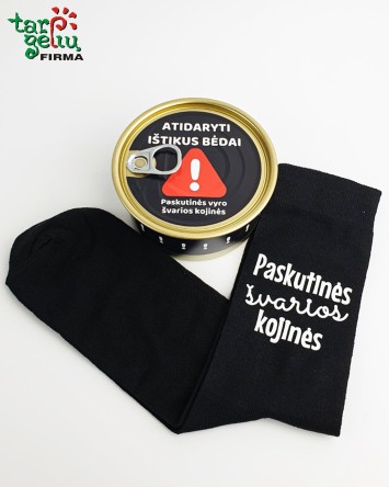 Kojinės skardinėje "Atidaryti ištikus bėdai"