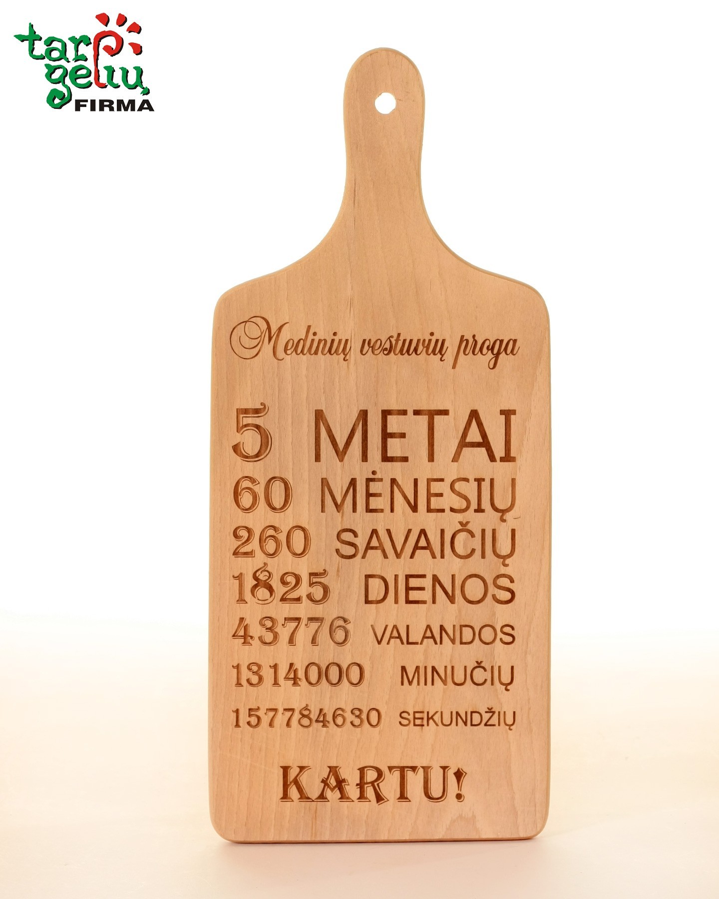 Lentelė "Medinių vestuvių proga"